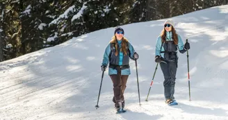 Retour de balade raquette sur la piste de la Sarrazine