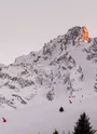 coucher de soleil hélicoptère helicopter lueurs du soir evening lights Aiguille du Fruit sunset Cave des Creux