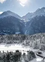 Vue aérienne de Val Cenis Sardières sous la neige