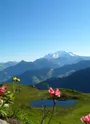 Vue sur le lac Brassa et le Mont Blanc